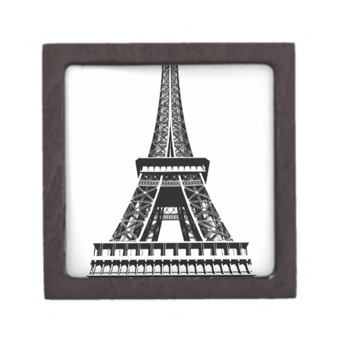 Black white Eiffel Tower Paris France Art Artwork Jewelry Box