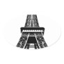 Black white Eiffel Tower Paris France Art Artwork Oval Sticker