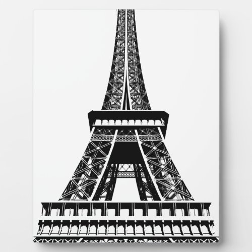 Black white Eiffel Tower Paris France Art Artwork Plaque