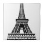 Black white Eiffel Tower Paris France Art Artwork Tile