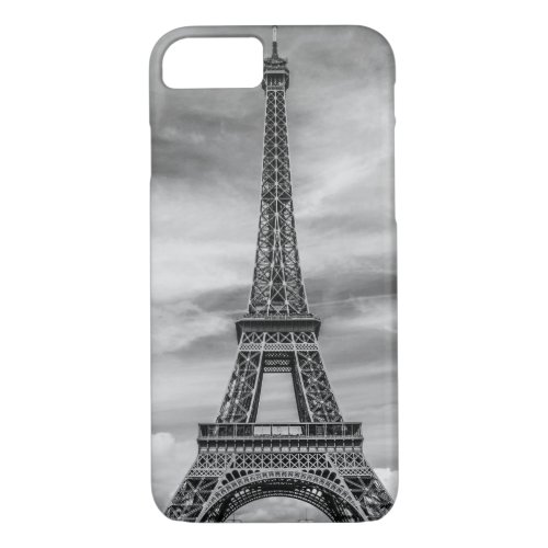 Black  White Eiffel Tower Paris France iPhone 87 Case