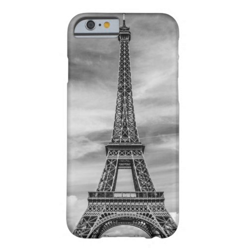 Black  White Eiffel Tower Paris France Barely There iPhone 6 Case