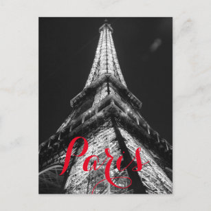 Black & White Eiffel Tower Paris France Classical Postcard