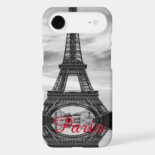 Black White Eiffel Tower Paris Love City Travel iPhone 17 Air Case
