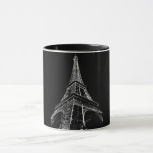 Black White Eiffel Tower Paris Travel Vintage  Mug