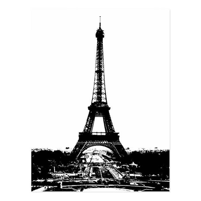 Black & White Eiffel Tower Post Cards