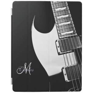 Black White Electric Guitar Personalized iPad Case