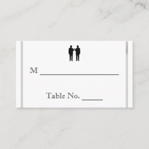 Black White Elegance Groom Wedding Place Cards