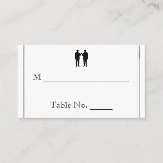 Black White Elegance Groom Wedding Place Cards