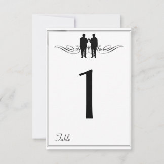 Black White Elegance Groom Wedding Table Number