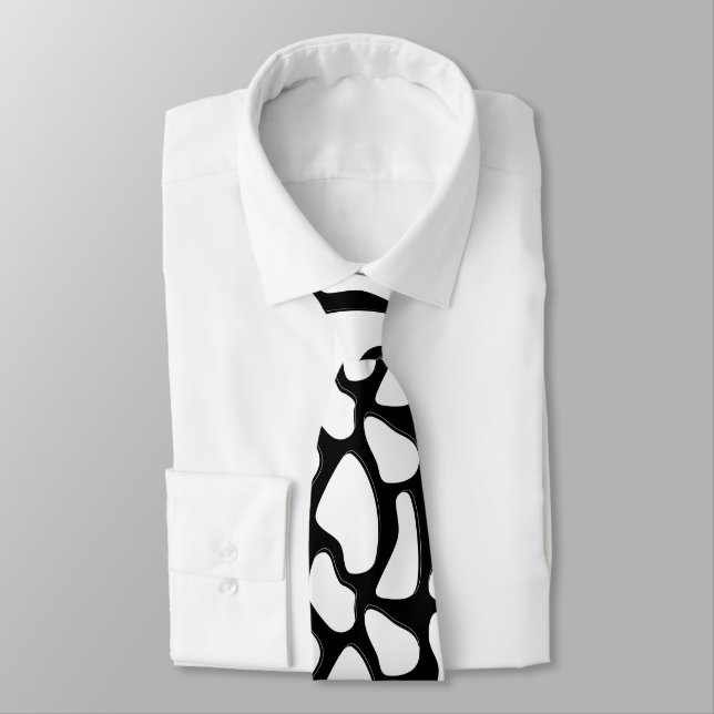 Black White Elegance Neck Tie (Tied)