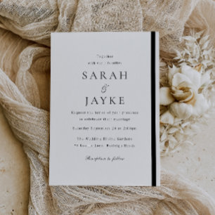 Black & White Elegance Wedding Invitation