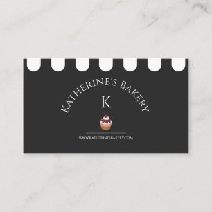 Black White Elegant Bakery Business Card