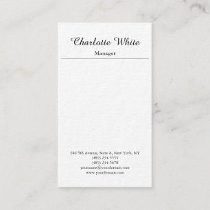 Black White Elegant Brush Script Minimalist Modern Business Card