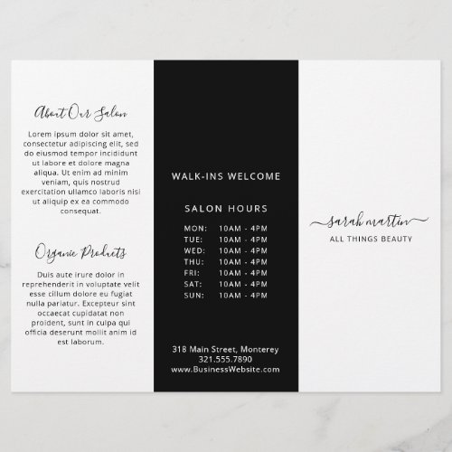 Black White Elegant Business Trifold Brochure