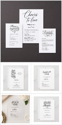 black & White elegant charm script collection