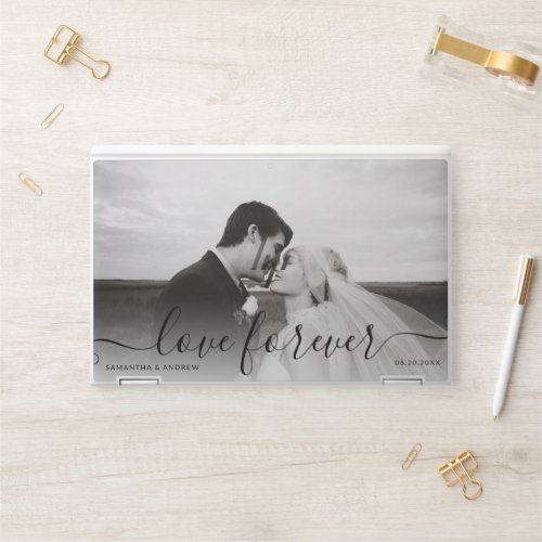 Black white elegant chic love forever photo HP laptop skin