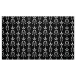 Black white elegant damask pattern fabric