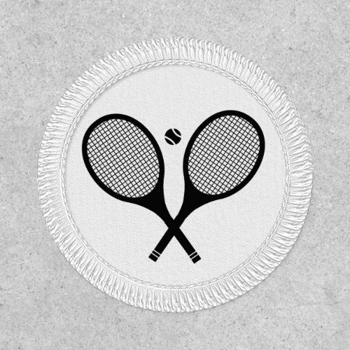 Black  White Elegant Minimalist Tennis Rackets  Patch