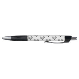 Black &amp; White Elegant Minimalist Tennis Rackets  Pen
