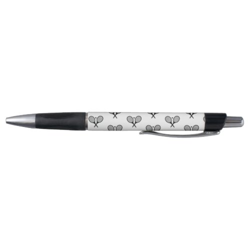 Black  White Elegant Minimalist Tennis Rackets  Pen