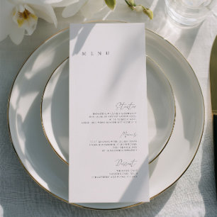 Black & White Elegant Minimalist Wedding Flat Menu