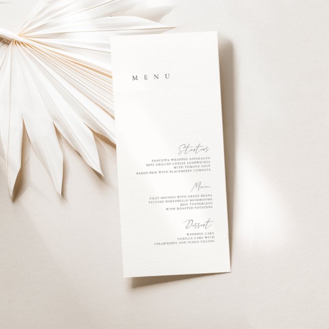 Black & White Elegant Minimalist Wedding Flat Menu (Creator Uploaded)