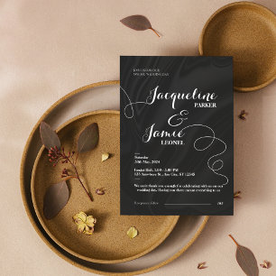 Black & White Elegant Minimalist Wedding Invitation