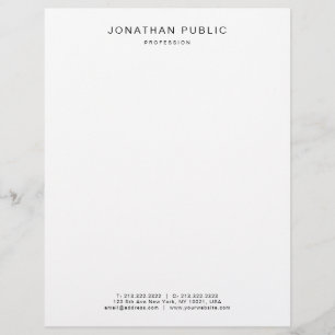 Black White Elegant Modern Minimalist Template Letterhead