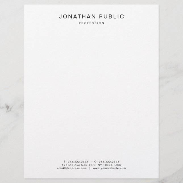Black White Elegant Modern Minimalist Template Letterhead (Front)