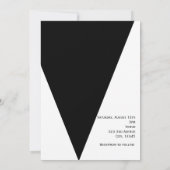 Black & White Elegant Modern Wedding Event Invitation (Back)