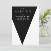 Black & White Elegant Modern Wedding Event Invitation (Standing Front)
