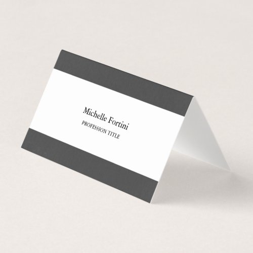 Black White Elegant Plain Minimalist Business Card