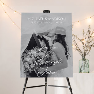 Black & White Elegant Rehearsal Dinner Photo Foam Board