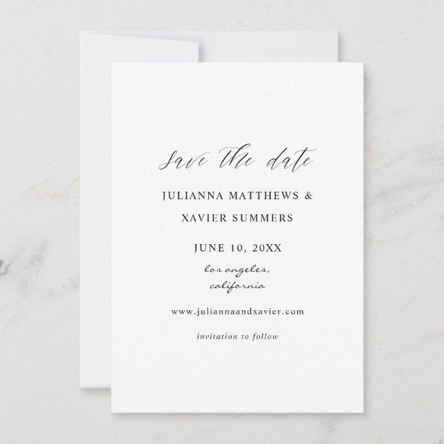 Black & White Elegant Save The Date (Front)