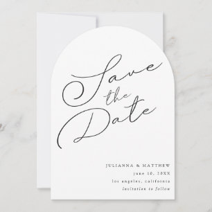 Black & White Elegant Save The Date V2 Arc