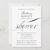 Black & White Elegant Script Virtual Bridal Shower Invitation (Front)