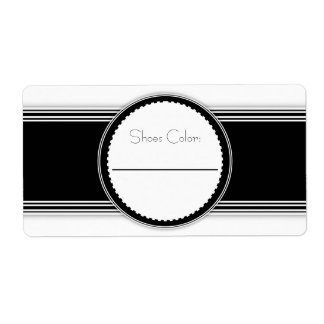 Black & White Elegant Shoe Box Labels