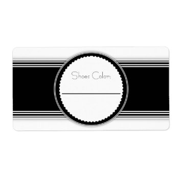 Black & White Elegant Shoe Box Labels by Allita at Zazzle