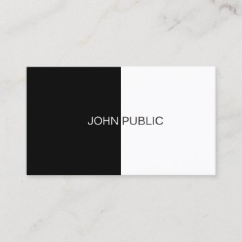 Black White Elegant Simple Plain Modern Trendy Business Card by art_grande at Zazzle