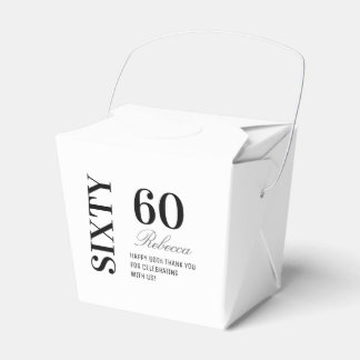 Black & White Elegant Sixty 60th Birthday Party  Favor Boxes