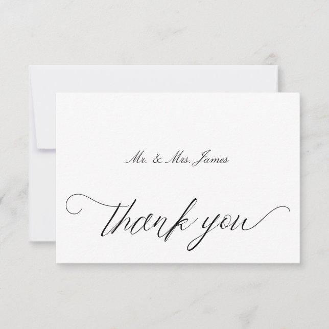 Black & White Elegant Thank You Card (Front)