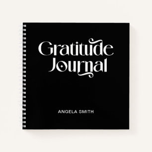 Black White Elegant Typography Gratitude Journal