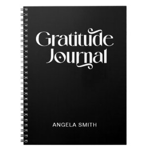 Black White Elegant Typography Gratitude Journal