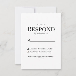 Black & White Elegant Vintage Floral Wedding RSVP