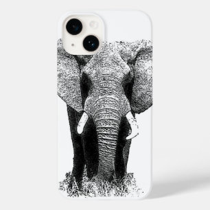 Black & White Elephant Case-Mate iPhone 14 Case