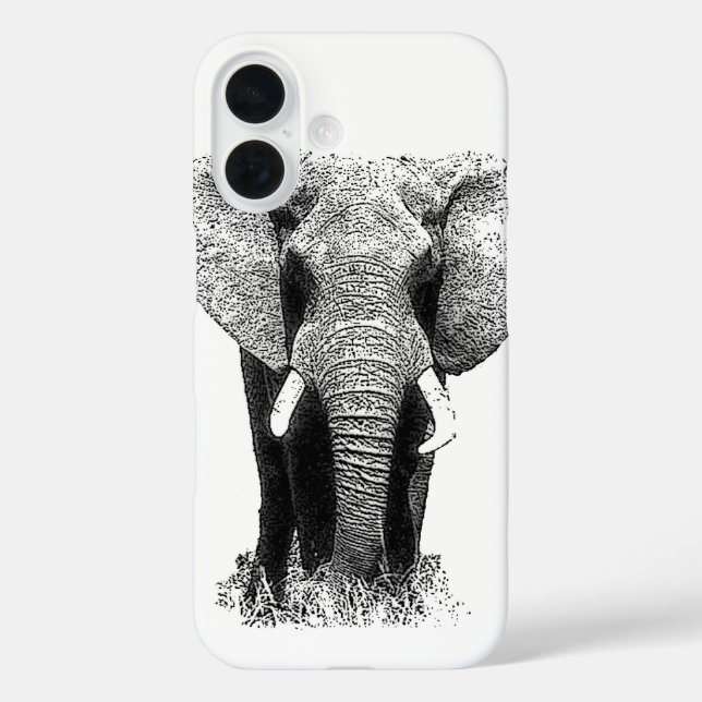 Black & White Elephant Case-Mate iPhone Case (Back)