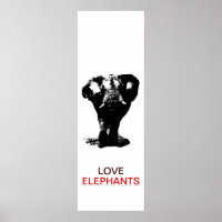 Black & White Elephant Elephant Pop Art