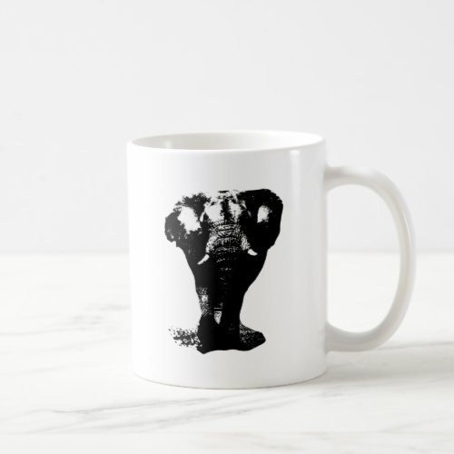Black  White Elephant Pop Art Coffee Mug