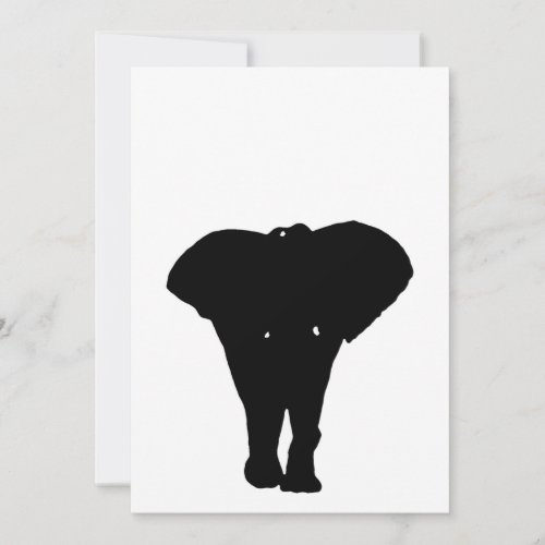 Black White Elephant Sihouette Invitation